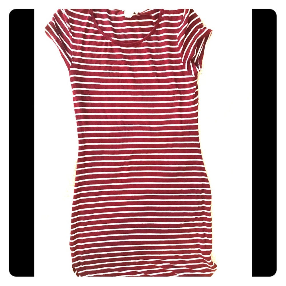 Garnet and White Striped Dress